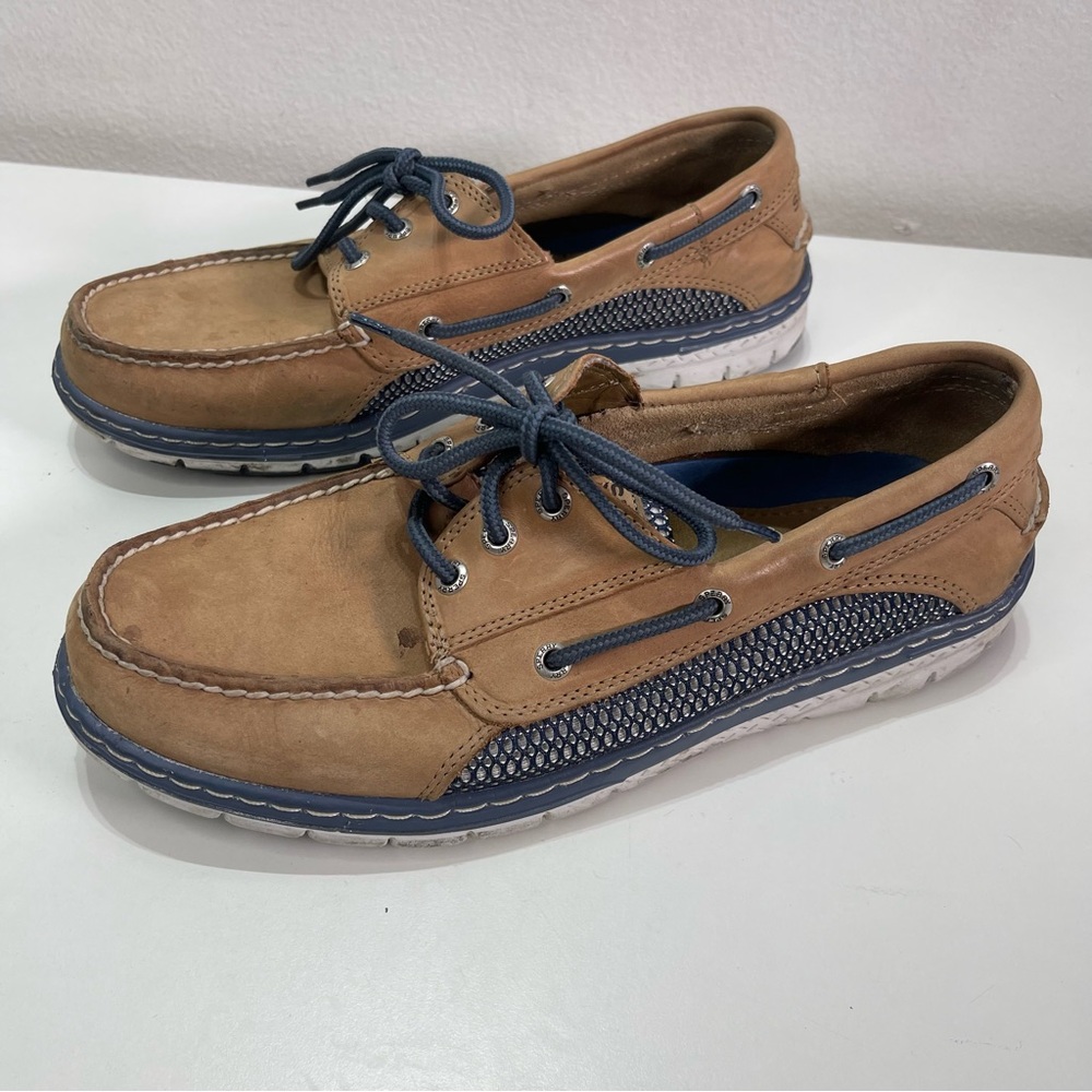 Sperry Top-Sider Billfish Leather Boat Shoes Tan Men 9.5M Lace Up Casual Preppy